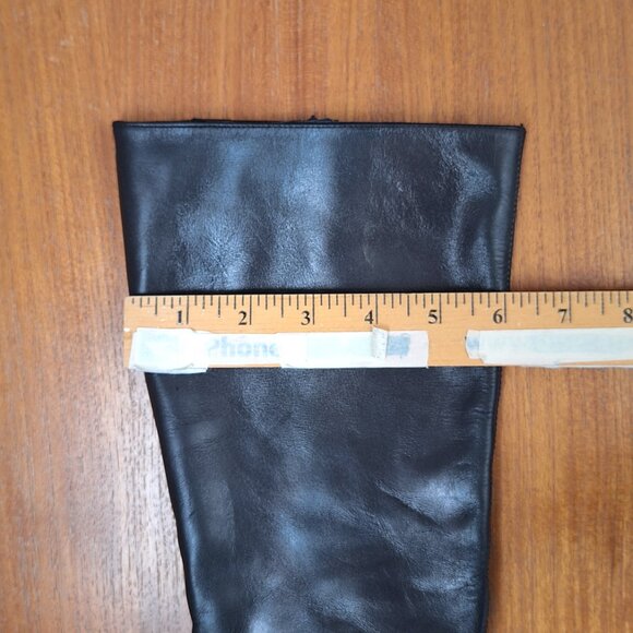 Y2K bebe Leather Heeled Boots Knee High Square Toe Edgy Sexy Whimsigoth Witchy - Picture 10 of 16